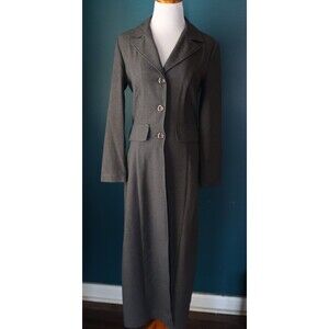 Vintage Studio Y Long Gray Button Blazer Jacket Preppy Dark Academia Size 3/4